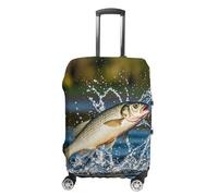 RKJVB Housse de bagage anti-rayures pour valise, grande bouche, appât de bar, lavable, élastique, protection de valise, housse de protection pour bagages de voyage, Big Mouth Bass Bait, S