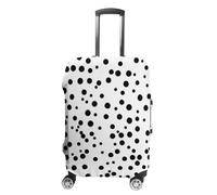 RKJVB Housse de protection pour valise, anti-rayures, à pois noirs et blancs, lavable, élastique, housse de protection pour bagages de voyage, Noir à pois blancs, S