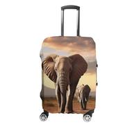 RKJVB Housses de bagage anti-rayures - Housse de protection élastique lavable - Motif éléphant, Éléphant qui, S