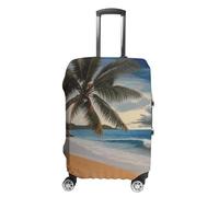 RKJVB Housses de bagage anti-rayures - Housse de protection pour valise, cocotier, palmier, plage de sable - Lavable - Élastique - Housse de protection pour bagages de voyage, Coco Palm Beach Sandy, M