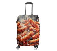 RKJVB Housses de bagage anti-rayures - Housse de protection pour valise - Lavable - Élastique - Housse de protection pour bagages de voyage, Saucisse sur le feu, XL