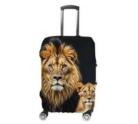 RKJVB Housses de bagage anti-rayures - Housse de protection pour valise - Mère lion et jeune lion - Lavable - Élastique - Housse de protection pour bagages de voyage, Mère lion et jeune lion, S