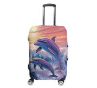 RKJVB Housses de bagage anti-rayures - Housse de protection pour valise - Motif dauphins - Lavable - Élastique - Housse de protection pour bagages de voyage, Dauphins Art, M
