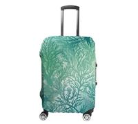 RKJVB Housses de bagage anti-rayures - Housse de protection pour valise - Vert - Bleu mer - Lavable - Élastique - Housse de protection pour bagages de voyage, Algues vertes et bleues, S