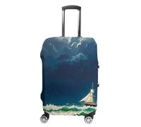 RKJVB Housses de bagage anti-rayures - Vagues orageuses - Vintage - Lavable - Élastique - Protection de bagage de voyage, Voilier vintage Stormy Waves, M