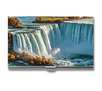 RKJVB Niagara Fall - Porte-cartes de visite fin professionnel pour cartes de visite - Organisateur de cartes de visite minimaliste pour homme et femme, Niagara Fall, 9,4 x 5,6 x 0,8 cm, Niagara Fall,