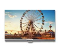 RKJVB Porte-cartes de visite fin à grande roue - Porte-cartes de visite professionnel - Organisateur de cartes de visite minimaliste pour homme et femme, Grande roue., 3.7 x 2.2 x 0.3 Inches,