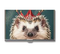 RKJVB Porte-cartes de visite fin avec petite couronne - Porte-cartes professionnel - Organisateur de cartes de visite minimaliste pour homme et femme, Petite couronne, 3.7 x 2.2 x 0.3 Inches,