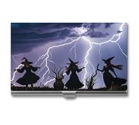 RKJVB Porte-cartes de visite fin avec prière de sorcière - Porte-cartes de visite professionnel - Organisateur de cartes de visite minimaliste pour homme et femme - 3,7 x 2,2 x 0,3 cm, Sorcière priée,