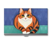 RKJVB Porte-cartes de visite fin du milieu du siècle - Art moderne - Motif chats - Porte-cartes professionnel - Organisateur de cartes de visite minimaliste pour homme et femme - Moderne du milieu du