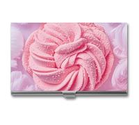 RKJVB Porte-cartes de visite fin en coton pour cartes de visite professionnelles - Organisateur de cartes de visite minimaliste pour homme et femme, cotton candy, 3.7 x 2.2 x 0.3 Inches, Décontracté