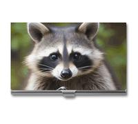 RKJVB Porte-cartes de visite fin et mignon raton laveur - Porte-cartes de visite professionnel - Organisateur de cartes de visite minimaliste pour homme et femme, Raton laveur mignon, 3.7 x 2.2 x 0.3