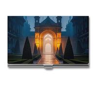 RKJVB Porte-cartes de visite The Garden at Night - Porte-cartes de visite fin professionnel - Organiseur de cartes de visite minimaliste pour homme et femme - Le jardin de nuit - 3,7 x, Le jardin de