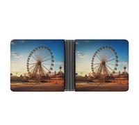 RKJVB Portefeuille fin classique pour femme avec porte-cartes de crédit à deux volets et fenêtre pour carte d'identité et plusieurs emplacements pour cartes, grande roue, 11,7 x 9,4 x 2,5 cm, Grande