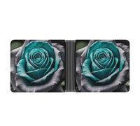 RKJVB Portefeuille fin classique pour femme avec porte-cartes de crédit et fenêtre pour carte d'identité et plusieurs emplacements pour cartes, mini portefeuille, rose gris sarcelle, 4,6 ×, Rose gris