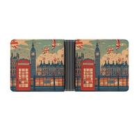 RKJVB Portefeuille fin classique pour femme I Like London avec porte-cartes de crédit pour homme, portefeuille en cuir avec fenêtre pour carte d'identité et plusieurs emplacements pour cartes, mini