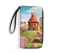RKJVB Portefeuille long multi-poches en cuir Candy Land pour femme, portefeuille ultra fin avec poche à fermeture éclair pour le shopping, le travail, 19,7 x 10,5 cm, moderne, Style :, 19.7x10.5cm,