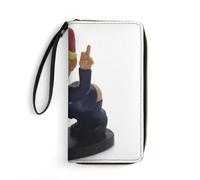 RKJVB Portefeuille long multi-poches en cuir pour femme Motif dessin animé Président Portefeuille ultra fin avec poche à fermeture éclair pour magasinage travail Style moderne 19,7 x 10,5 cm, Style :,