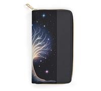 RKJVB Portefeuille long multi-poches pour femme - Motif arbre de la vie psychique - Portefeuille en cuir ultra fin avec poche zippée pour le shopping et le travail - Style : 19,7 x 10,5 cm, Style :,