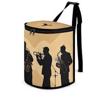 RKJVB Poubelle de voiture pour homme - Anti-déversement - Silhouette d'un quatuor de jazz - Poubelle à suspendre pour femme - Poches de rangement pour automobile, camion, monospace, SUV, Style :,