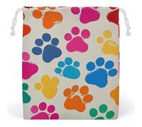 RKJVB Sac de rangement coloré en toile respirante avec cordon de serrage, motif patte de chien, sac de rangement réutilisable en mousseline pour fête, mariage, cadeau de Noël, Style :, 10.2 x 8.3