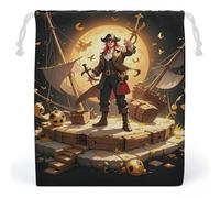 RKJVB Sacs à cordon de serrage pirate Golden Secret Sea Sac de rangement anti-poussière en toile respirante réutilisable pour fête, mariage, cadeau de Noël, Style :, 10.2 x 8.3 inches
