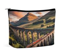 RKJVB Sunset over Elevated Bridge Trousse de maquillage portable pour femme - Trousse de toilette étanche - Grande pochette de maquillage esthétique - Pour le travail et le voyage - Taille unique,