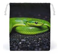 RKJVB The Green Snake Sacs de rangement en toile respirante et réutilisable avec cordon de serrage pour fête, mariage, cadeau de Noël, Style :, 10.2 x 8.3 inches