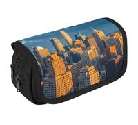 RKJVB Trousse à crayons « A Busy Town in The City » - Grande capacité - Double fermeture éclair - 2 compartiments - Portable - Multifonctionnel - Organiseur de bureau, Style :, Taille unique