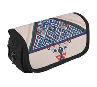 RKJVB Trousse à crayons à motif géométrique triangulaire - Grande capacité - Double fermeture éclair - 2 compartiments - Portable - Multifonctionnel - Organiseur de bureau, Style :, Taille unique