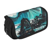 RKJVB Trousse à crayons avec motifs paysages - Grande capacité - Double fermeture éclair - 2 compartiments - Portable - Multifonctionnel - Organiseur de bureau, Style :, Taille unique