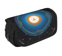 RKJVB Trousse à crayons Balance Point of Cosmic Culture Trousse à crayons Grande capacité Boîte à stylos Double fermeture éclair Sac de rangement 2 compartiments Portable Multifonction Sac Organiseur