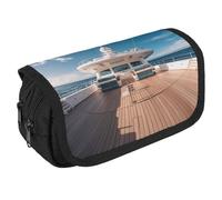 RKJVB Trousse à crayons en bois pour yacht - Grande capacité - Double fermeture éclair - 2 compartiments - Portable - Multifonctionnel - Organiseur de bureau, Style :, Taille unique