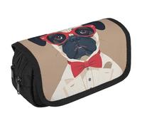 RKJVB Trousse à crayons Old Fashion Khabby Dog Trousse à crayons grande capacité Boîte à stylos Double fermeture éclair Sac de rangement 2 compartiments Portable Multifonction Sac Organisateur de