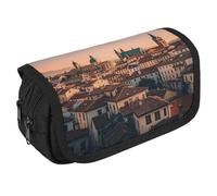 RKJVB Trousse à crayons The Old Town at Sunset - Grande capacité - Double fermeture éclair - 2 compartiments - Portable - Multifonctionnel - Organiseur de bureau, Style :, Taille unique