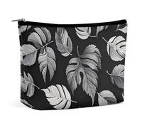RKJVB Trousse de maquillage en jacquard noir et gris pour femme - Trousse de toilette portable étanche - Grande pochette de maquillage esthétique pour voyage et travail - Taille unique, Style :,