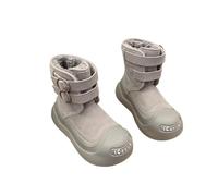 RKK Bottes À Plateforme For Femme, Avec Boucle De Ceinture, Bottines Tendance For Femme, Grosse Tête Peluche Sport Neige Courtes Chaudes, En Coton(Gray,36)