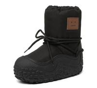 RKK Bottes De Neige D'hiver À Plateforme For Femmes, Bottes En Fausse Fourrure Duveteuse, De Ski Imperméables À Lacets, Chaussures D'extérieur En Coton Pelucheux For Femmes(Black,40)