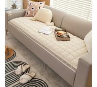 RKK Funny Fuzzy Couch Cover for Dogs, Cream-Coloured Large Plaid Square Pet Mat Bed Couch Cover, Dog Blankets Garden Chic Cotton Protective Sofa Cover for Floor Pet Blanket(White,60 * 60cm)