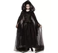 RKK Halloween Cosplay Costume Women Zombie Witch Devil Vampire Horror Spooky Ghost Sexy Black Long Dress Party Cosplay(Witch-B,XXL)