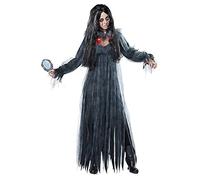 RKK Halloween Cosplay Costume Women Zombie Witch Devil Vampire Horror Spooky Ghost Sexy Black Long Dress Party Cosplay(Ghost Bride,L)