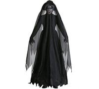 RKK Halloween Cosplay Costume Women Zombie Witch Devil Vampire Horror Spooky Ghost Sexy Black Long Dress Party Cosplay(Witch-C,XL)