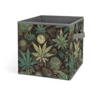 Rkklvbns A Puff in Time - Grand panier de rangement pliable en tissu avec poignées pour organiser livres, couvertures, jouets
