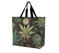Rkklvbns A Puff in Time Weed Marijuana Sac fourre-tout pour femme Sac fourre-tout à bandoulière Sac de rangement portable léger et durable pour le travail, les voyages