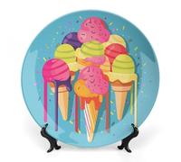 Rkklvbns Assiettes décoratives colorées en porcelaine anglaise de 17,8 cm avec support de présentation, assiettes à dessert pour la décoration murale de la maison et du bureau
