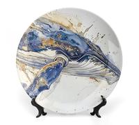 Rkklvbns Assiettes décoratives en porcelaine anglaise avec support de présentation, assiettes à dessert pour la maison et le bureau - 17,8 cm