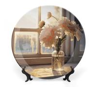 Rkklvbns Assiettes décoratives en porcelaine anglaise de 17,8 cm avec support de présentation, assiettes à dessert pour décoration murale de maison et de bureau