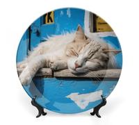 Rkklvbns Assiettes décoratives en porcelaine anglaise de 25,4 cm avec support de présentation, assiettes à dessert pour la maison et le bureau