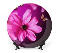 Rkklvbns Assiettes décoratives en porcelaine anglaise de 25,4 cm avec support de présentation, assiettes à dessert pour la décoration murale de la maison et du bureau
