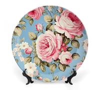 Rkklvbns Assiettes décoratives vintage en porcelaine anglaise de 17,8 cm avec support de présentation, assiettes à dessert pour décoration murale de maison et de bureau